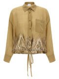 Nude Linen Blend Shirt
