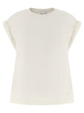 Nude Curled Sleeve T-shirt