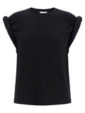 Nude Curled Sleeve T-shirt