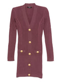 Balmain V-Neck Knitted Mini Dress