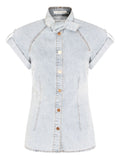 Zimmermann Bow-tie denim top
