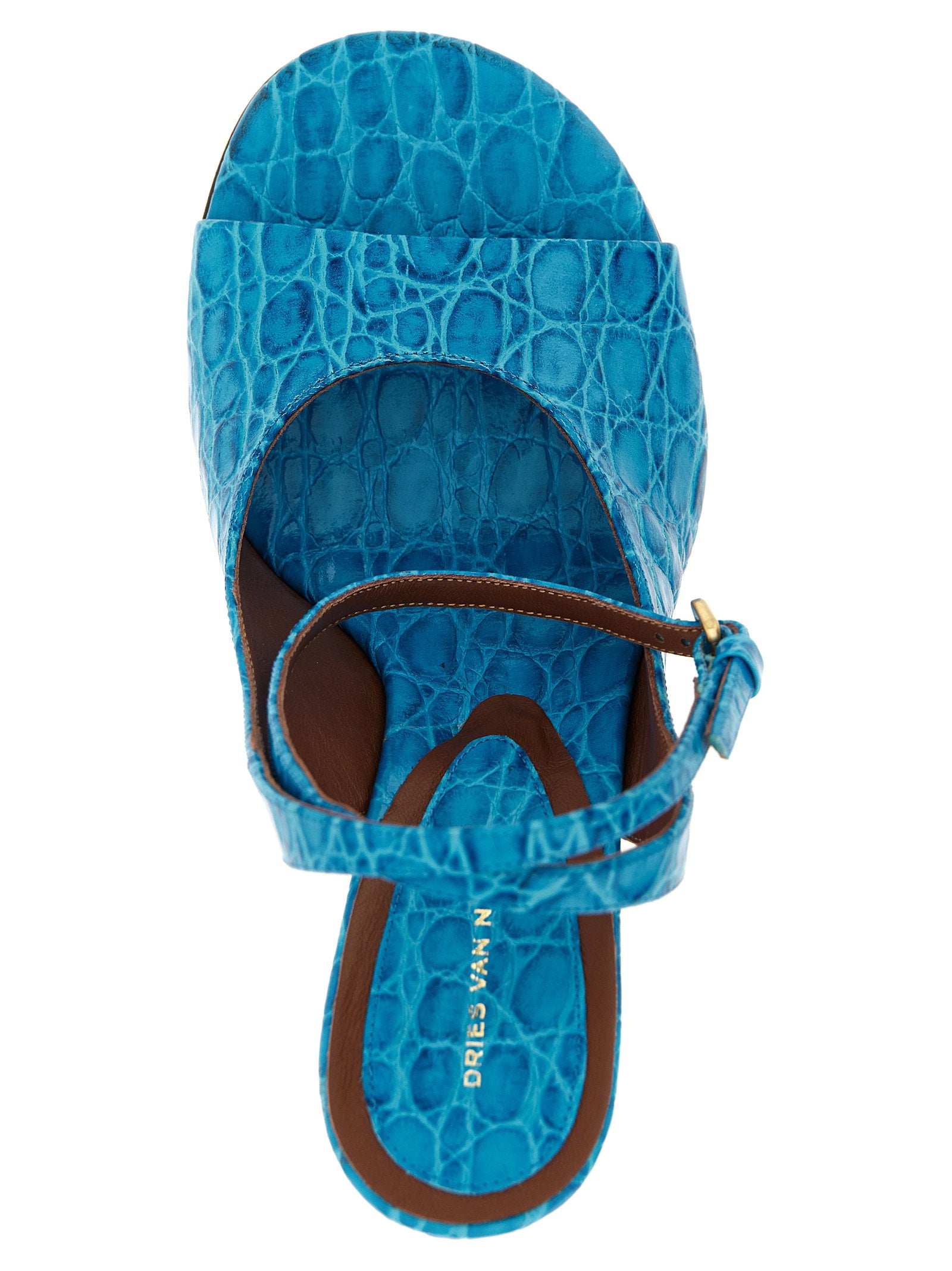 Dries Van Noten Embossed Leather Sandals