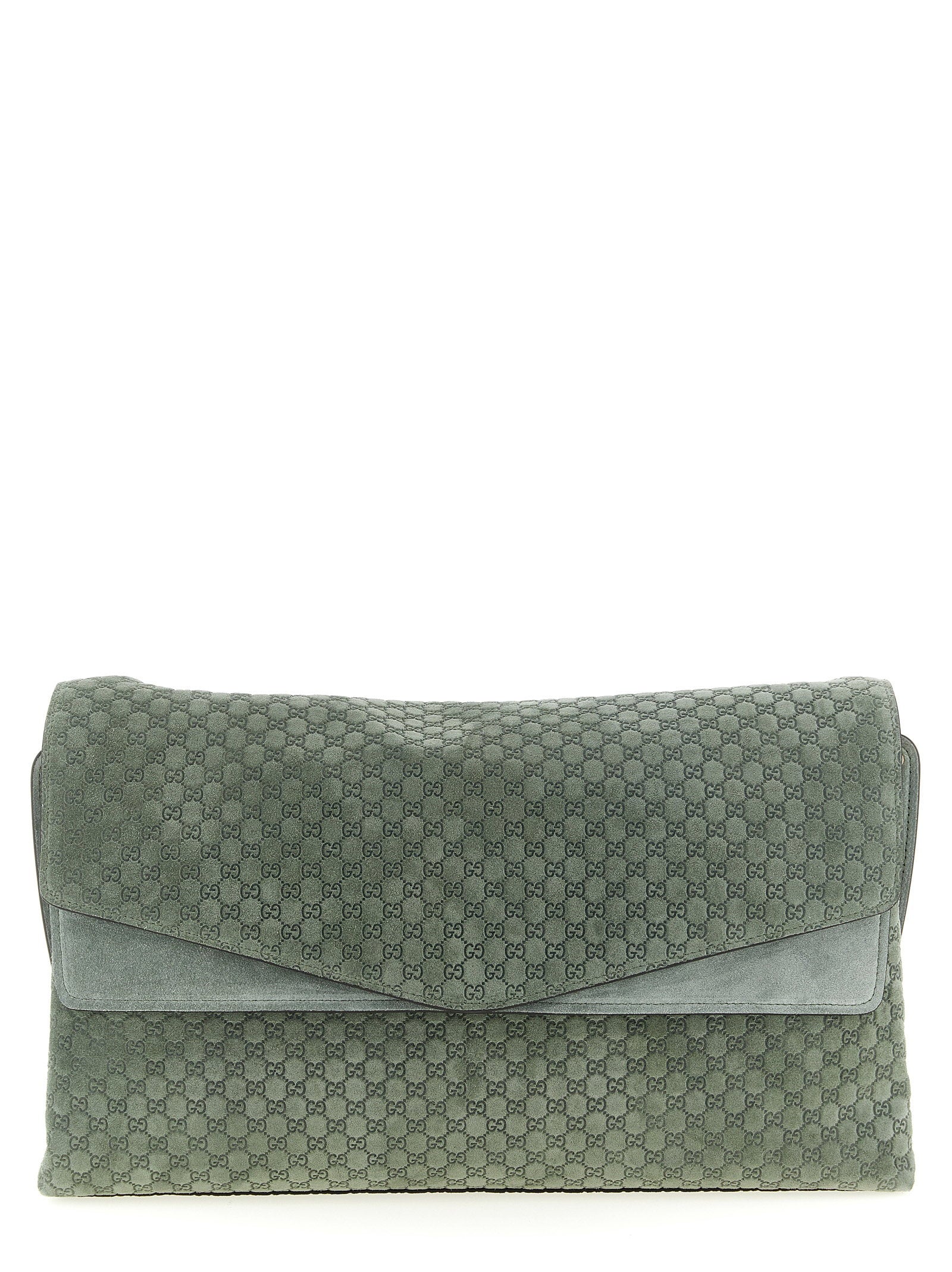 Gucci Gg Large Suede Shoulder Bag