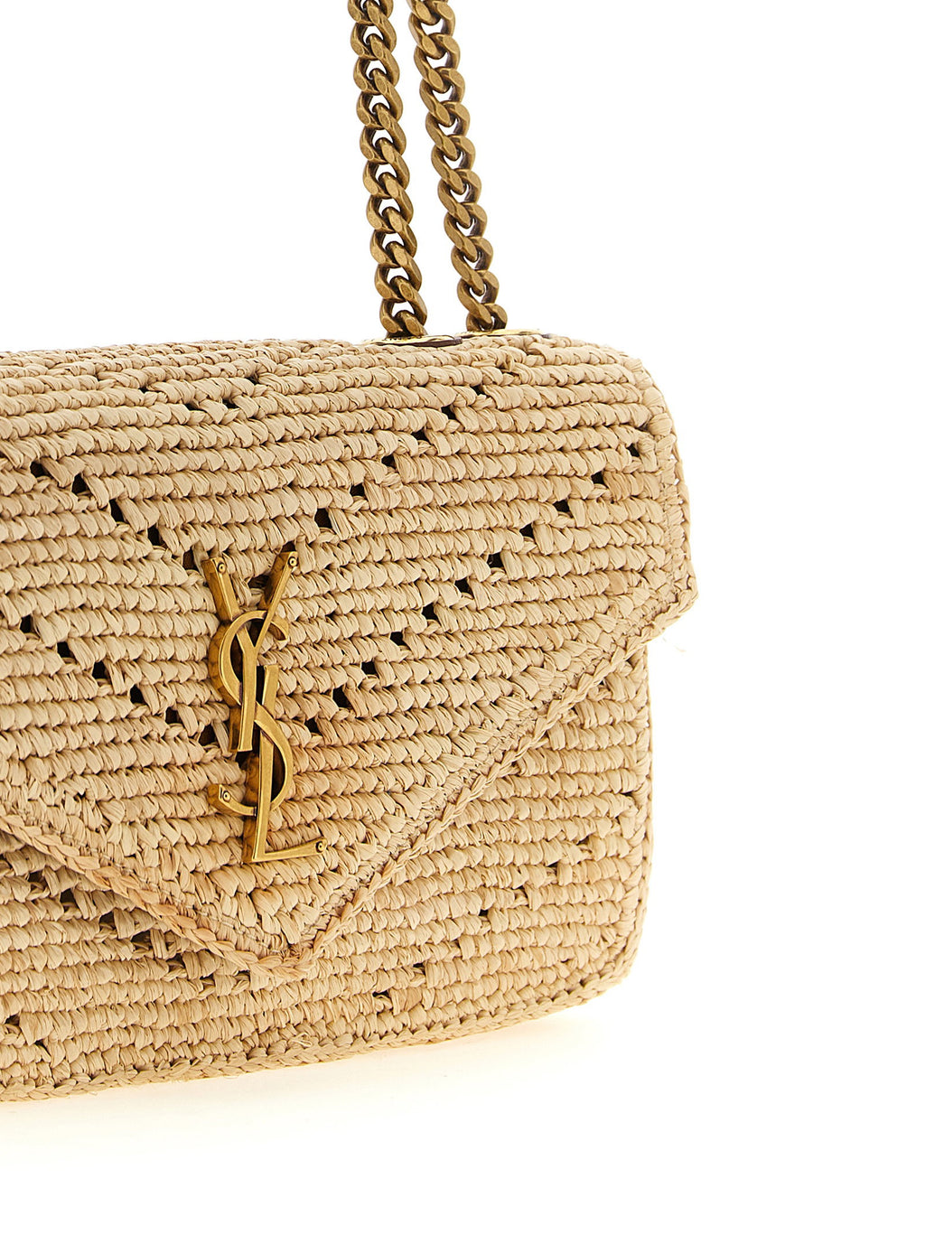 Saint Laurent Small Loulou Raffia Bag