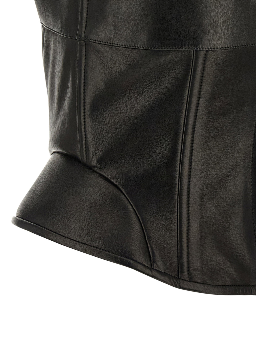 Ermanno Scervino Peplos Leather Top