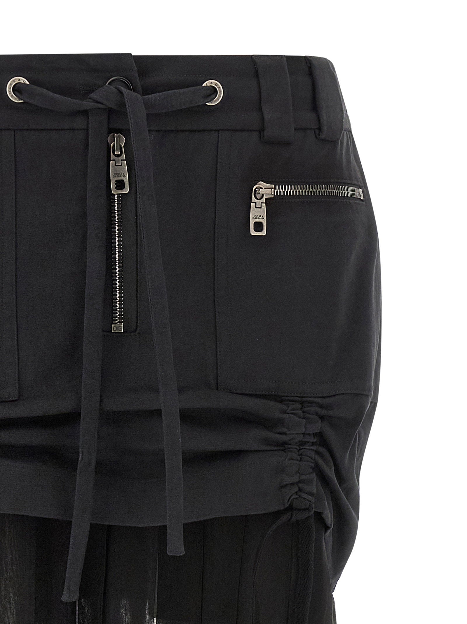 Dolce & Gabbana Twill And Chiffon Skirt