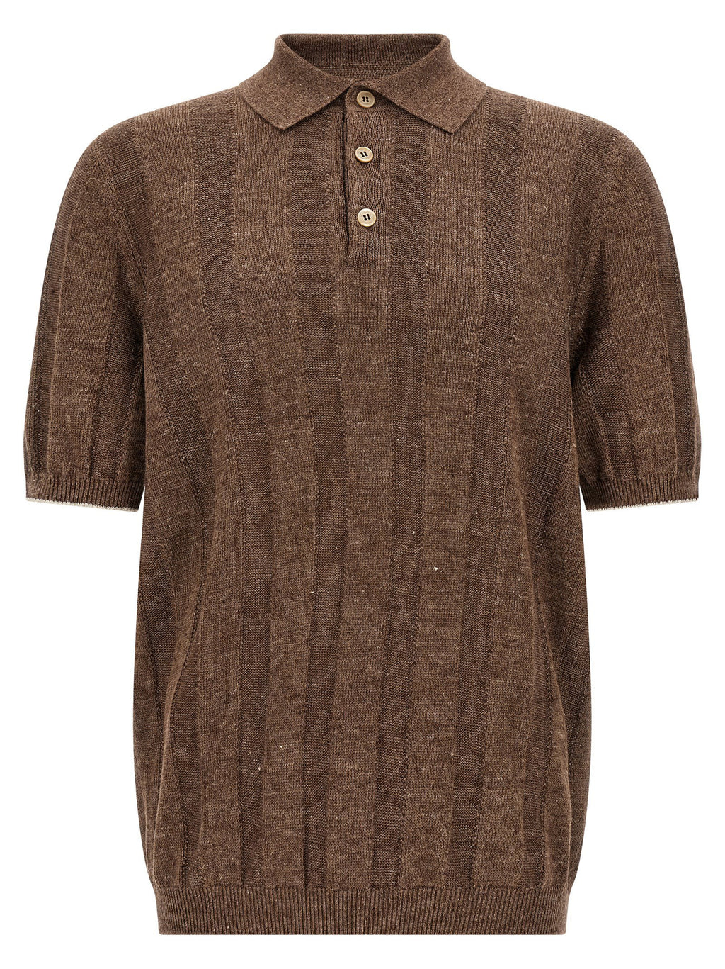 Brunello Cucinelli Wide Ribbed Polo Shirt