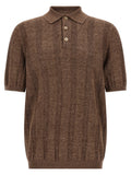 Brunello Cucinelli Wide Ribbed Polo Shirt