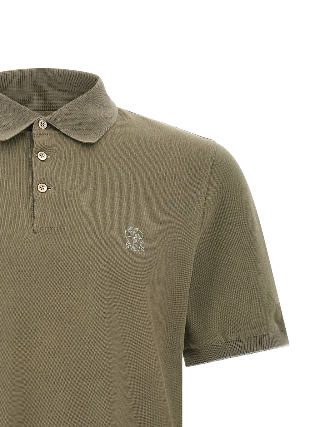 Brunello Cucinelli Logo Piqué Polo Shirt