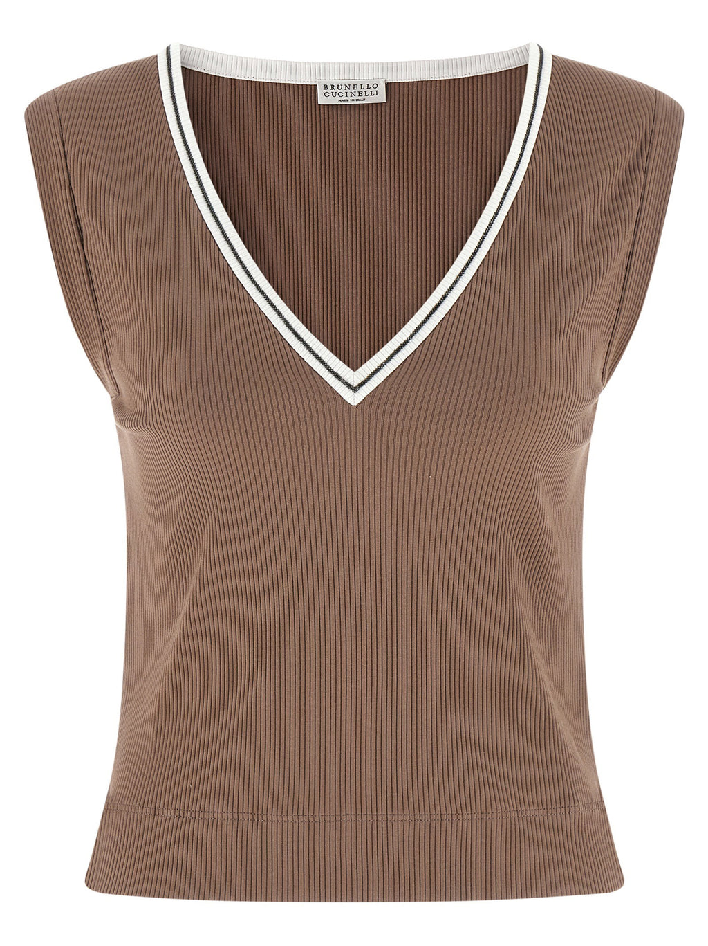 Brunello Cucinelli Shiny Trim Tank Top