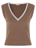 Brunello Cucinelli Shiny Trim Tank Top