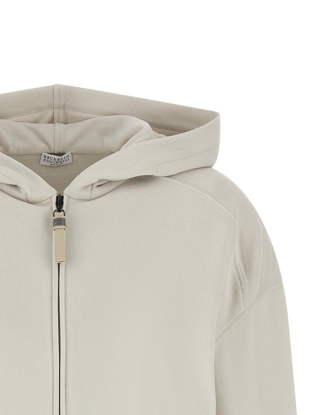 Brunello Cucinelli Shiny Zipper Pull Hoodie