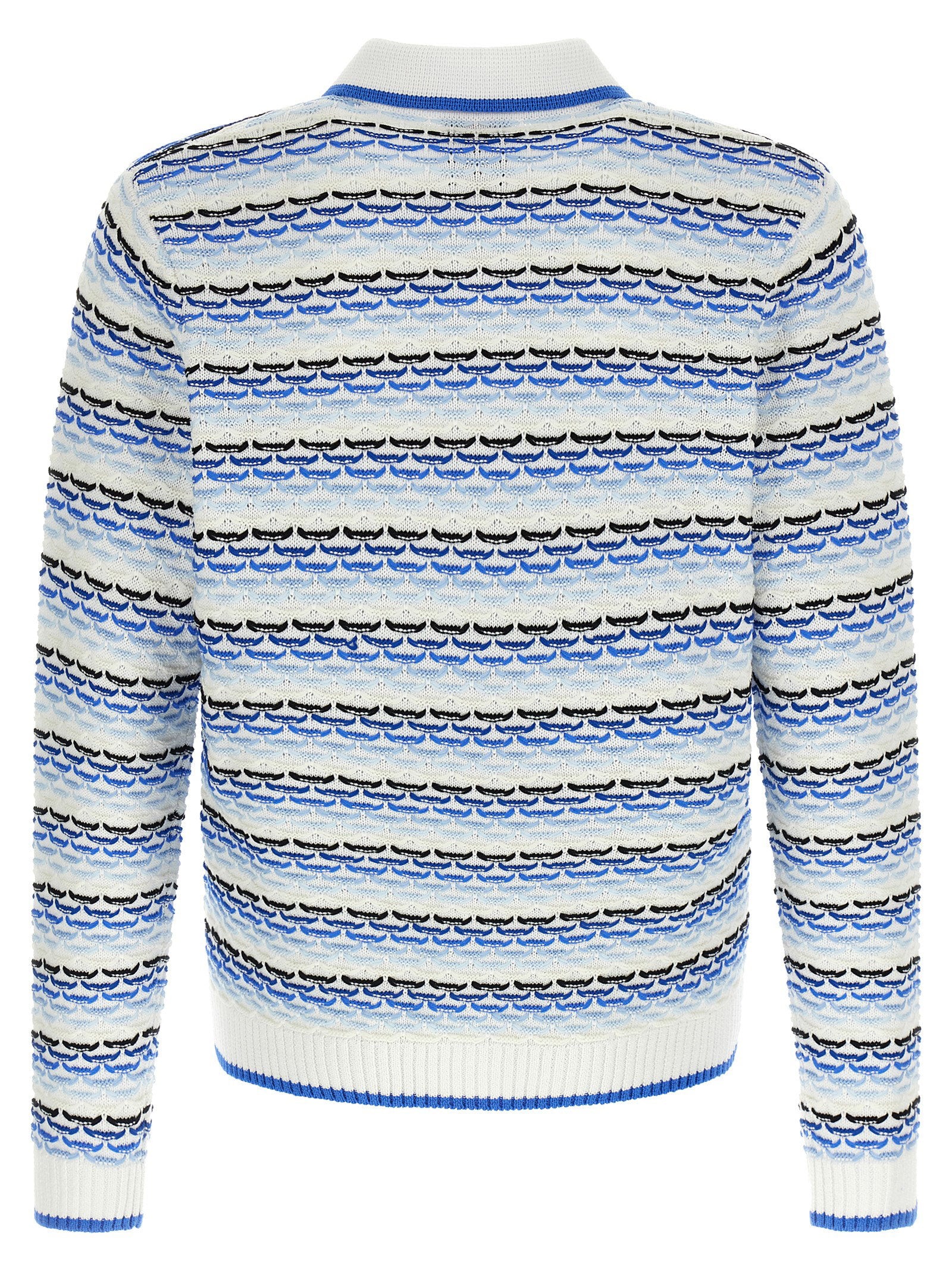 Casablanca Tuck Stitch Long Sleeve Polo Shirt