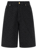 Casablanca Laser Monogram Denim Bermuda Shorts