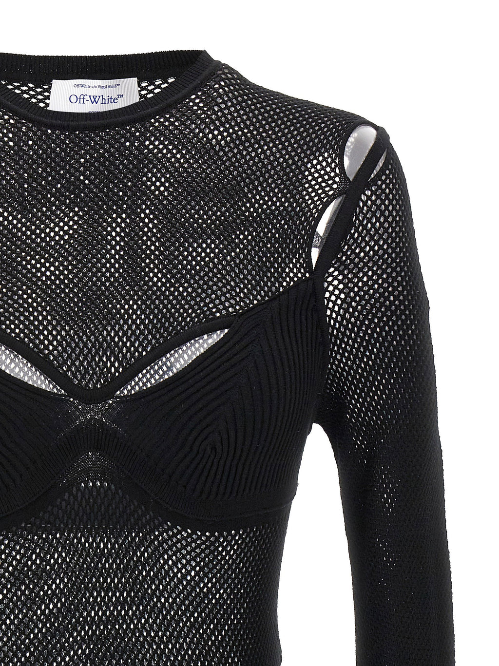 Off White Net Arrow Bralette Top